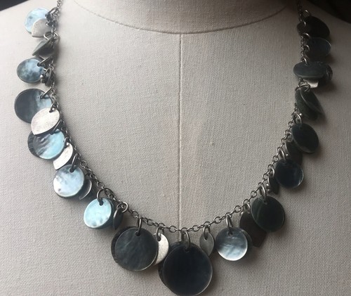 Blue shell disc necklace from - disc,