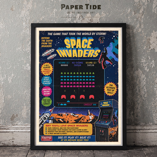 Space invaders retro arcade - retro,