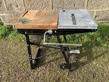 wolfcraft folding workbench for use with circular saw and router including vise