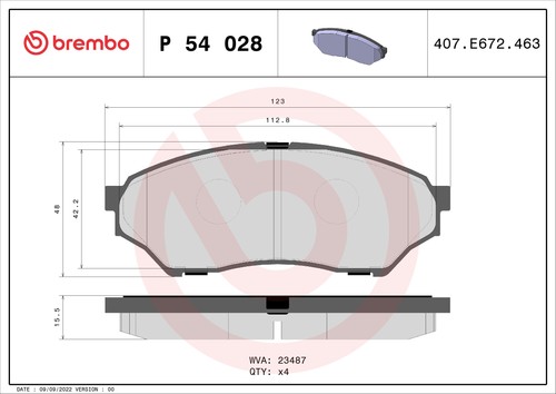 Fits brembo 028 - 028, pad