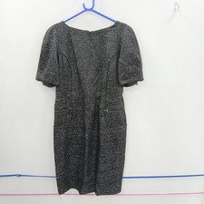 Jaeger Short Sleeved Tailored Dress Women Size 14 Grey Pink Fleck RMF29-VM