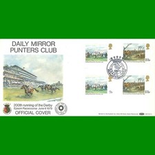 UK FDC Horseracing Daily Mirror Punters Club First Day Cover Stamps, 6.6.1979