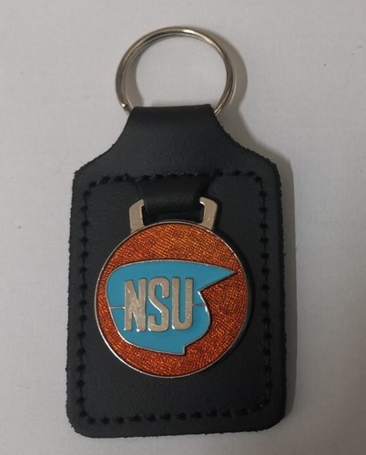 Nsu enamel and - leather, keyring