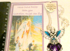 Never Drive Faster than Your Guardian Angel can Fly CAR Charm on hanging chain
