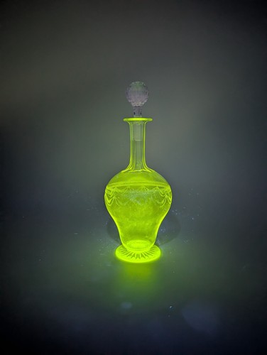 Vintage etched glass - etched,