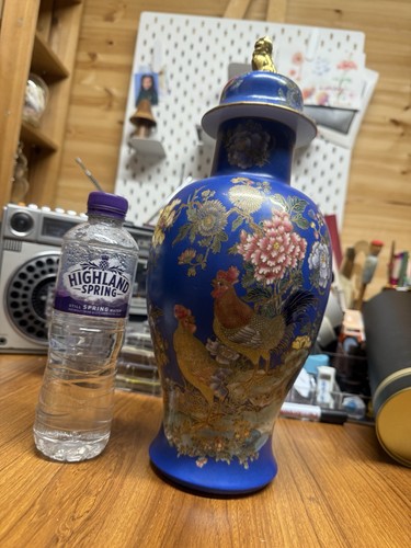 Large lidded cloisonne carlton - cloisonne,