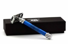 Butterfly Double Edge/Safety Razor In Blue Fits All Double Edge Razor By Haryali