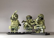 3x LEGO®Minifigures: Camouflage Army Mini Figure With Attachment!!!(Custom Made)
