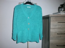 Preowned, M&S, Gorgeous, Jade, Knit, 3/4 Sleeves, Button Detail, Cardigan- 12 UK