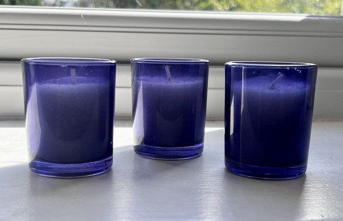 Trio white votive candles - of,