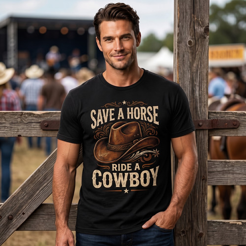 Western cowboy save horse - western,