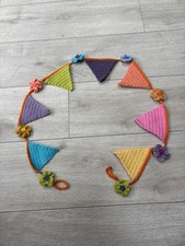 Hand crochet flower bunting - hand,