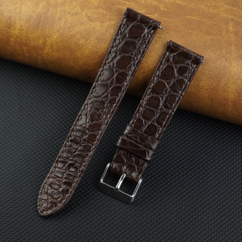 Flat brown leather - watch, strap
