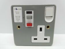 TIMEGUARD TFP04ML METAL CLAD 1 GANG SINGLE PASSIVE RCD SOCKET 13A 30MA SWITCHED