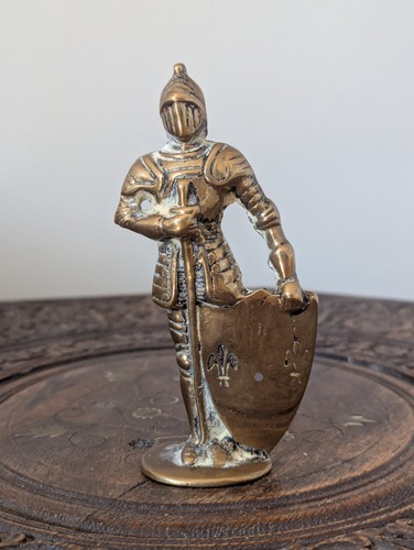 Antique solid brass knight - antique,