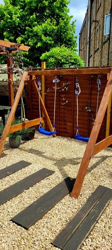 Kids slide and swing - slide, set
