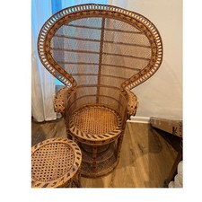 Vintage Wicker Peacock Chair w