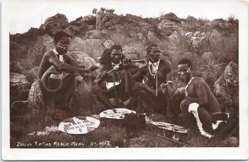 Rppc vtg postcard zulus - rppc, mealie