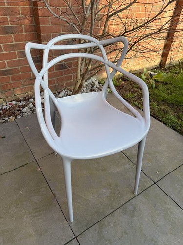 Grey sculpted open back - open, chair