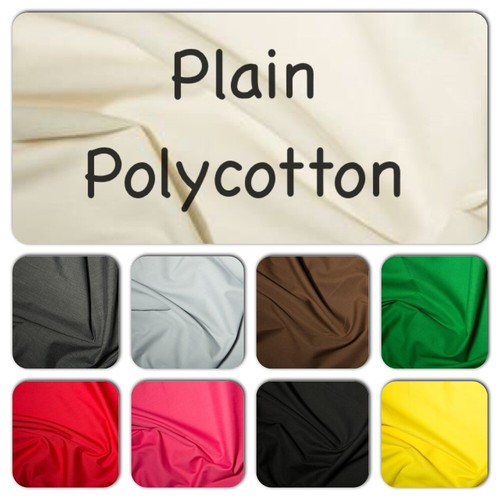 Plain polycotton fabric lots - -,