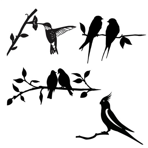 Metal bird wall art - metal, birds