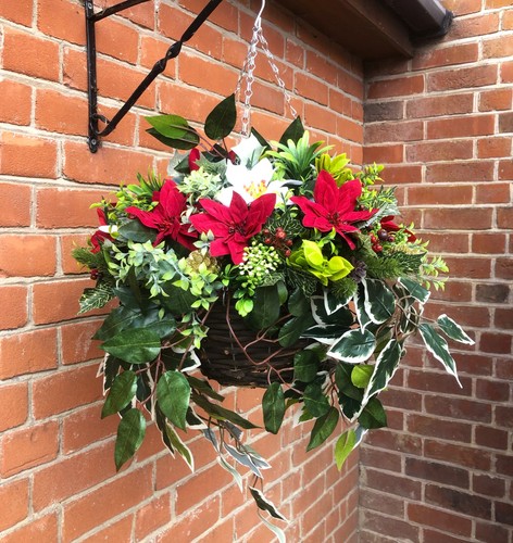 Christmas hanging basket - basket, with
