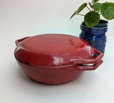 Small Red Enamel and Cast Iron