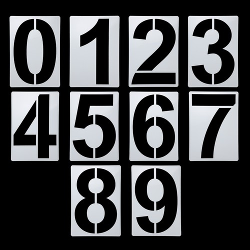Inch number stencils 9 - stencils, 0-9