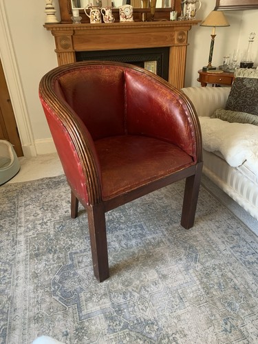 Red leather deco large - leather,