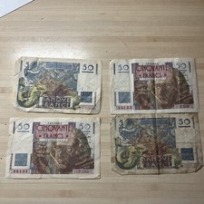 Four 50 French Francs 1946-1951 “le verrier”