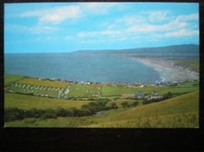 POSTCARD CARDIGANSHIRE BORTH LOVELY VOIEW OVER CARAVAN SITE TOWARDS THE SEA