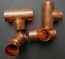 Copper Tee End Feed Equal Pipe Plumbing Heating 28mm Solder Fittings