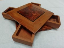 A thuya wood, Moroccan magic box, 4 secret drawers