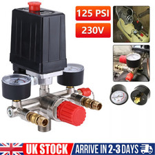 Air Compressor Pressure Control Switch Valve & Gauges Replacement Parts 16A 230V