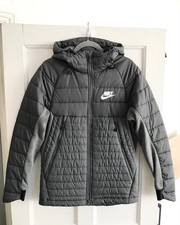 nike hybrid thermal hooded jacket dark grey mens small