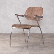 Walnut veneer dining chair - walnut,