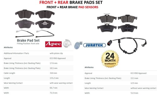 Front rear axle brake - rear, pads