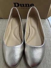 Dune Ladies Gold Leather Flat