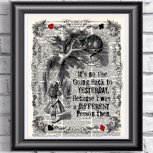 Original art print dictionary - print,