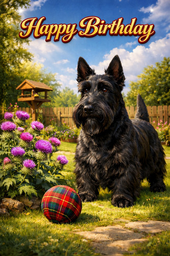 Scottish terrier birthday - scottish,