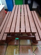 RECYCLED PLASTIC GARDEN TABLE AND BENCH SET