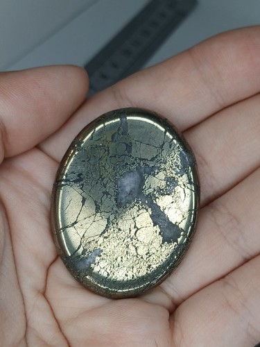 Pyrite worry stone crystal - worry,
