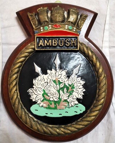 Hms ambush ship crest plaque - -,