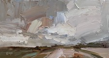 STUDIO CLEAR-OUT  14"x7.5" Painting Jane Roose Cornwall Abstracted Impressionism