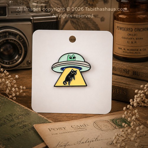 Ufo cat enamel pin badge - pin,