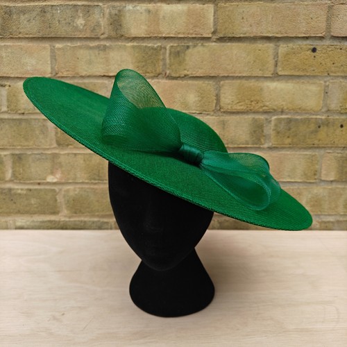 Green large fascinator wedding - green,