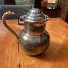 Mappin And Webb Silver Plated Water Jug With Rattan Handle