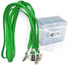 LANYARD ID Card NECK STRAP Holder METAL CLIP For BADGE Pass USB Keys COLOURS Lot