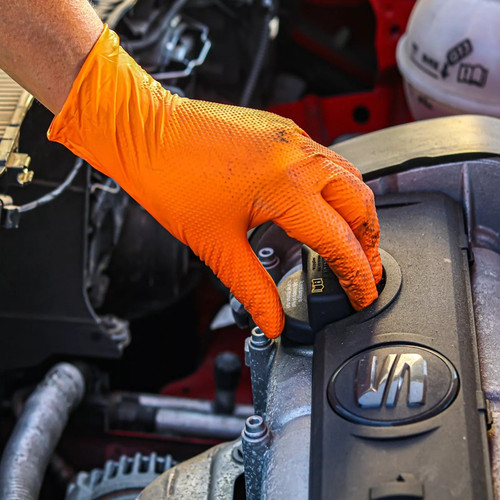 Orange nitrile gloves pack - orange, of