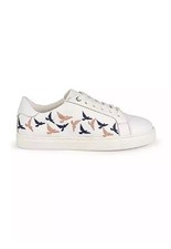 Freestyle Ellie Embroidered Bird White Leather Trainers Size 8